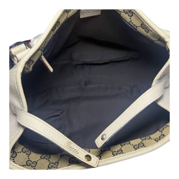 Gucci Women's Abbey D Ring Handbag Canvas Leather Shoulder Bag White - Picture 7 of 12